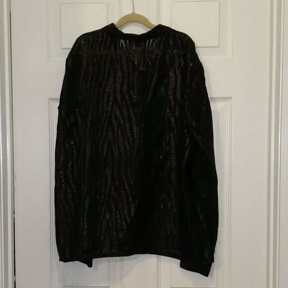 Jordan sheer animal stripe blouse Sz L - Picture 5 of 5